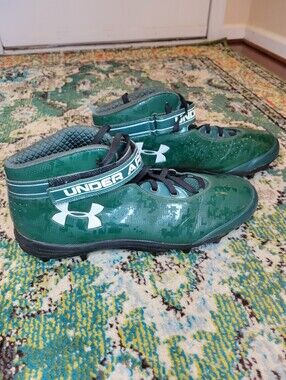 Under Armour Green Digital Camo Football Cleats, Size Mens 18 Ankle Strap